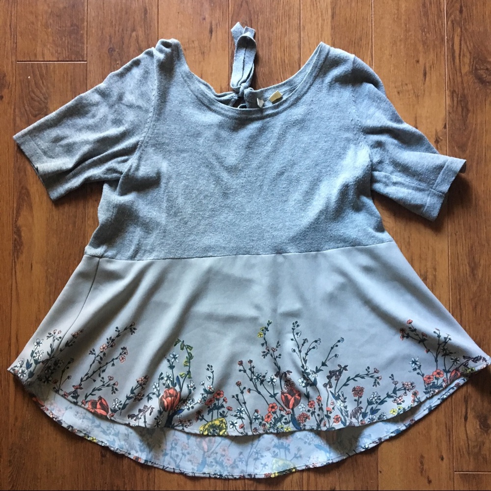 Wonderful grey floral top from anthropologie